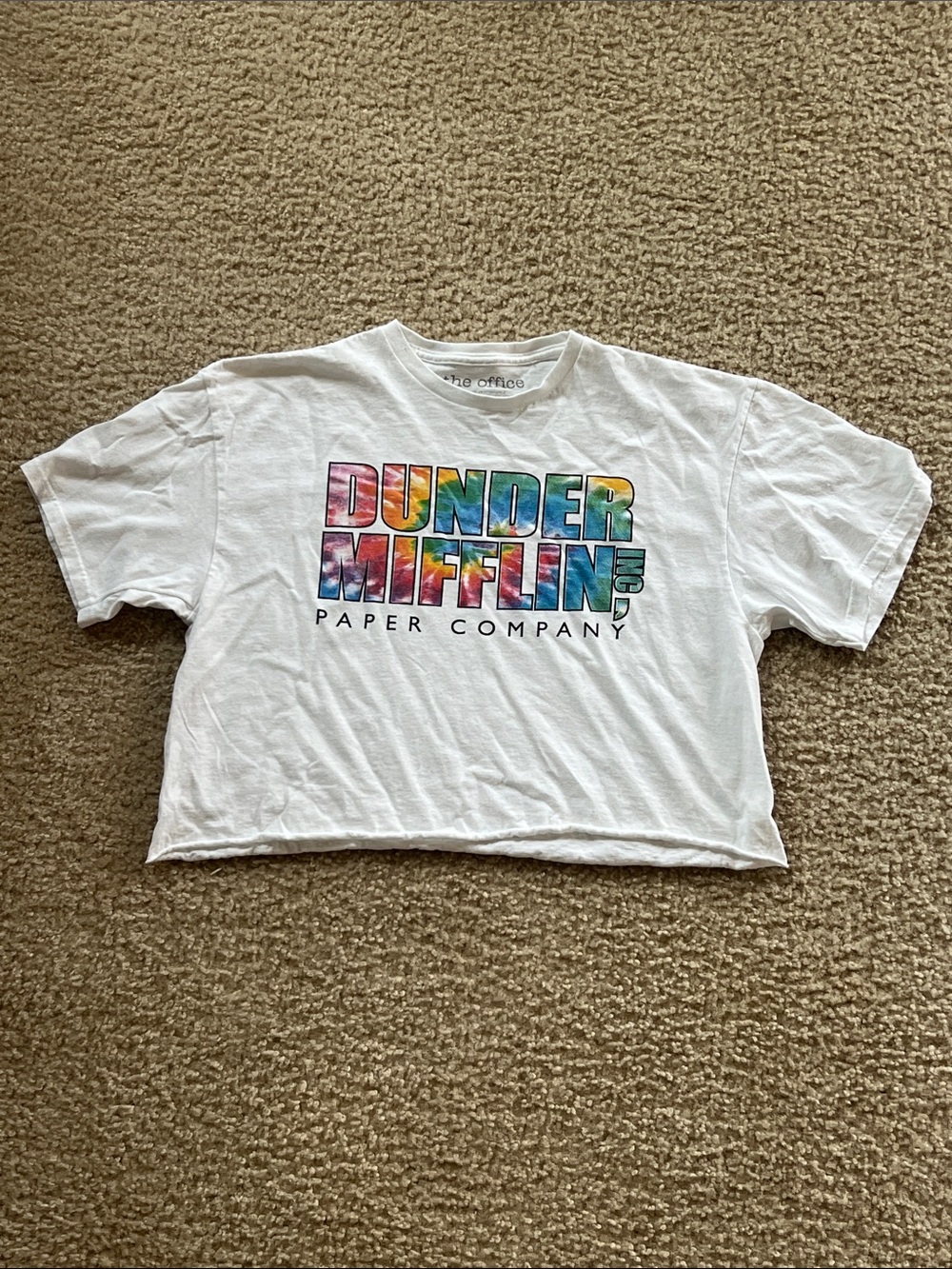 Tie-Dye Logo from The Office White Crop Top